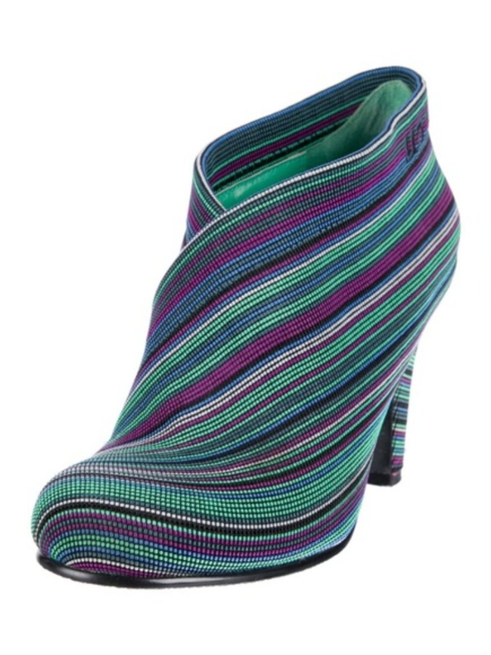 United Nude Fold Hi Multi-Color Striped Ankle Booties Size 6.5, Funky - Picture 2 of 9